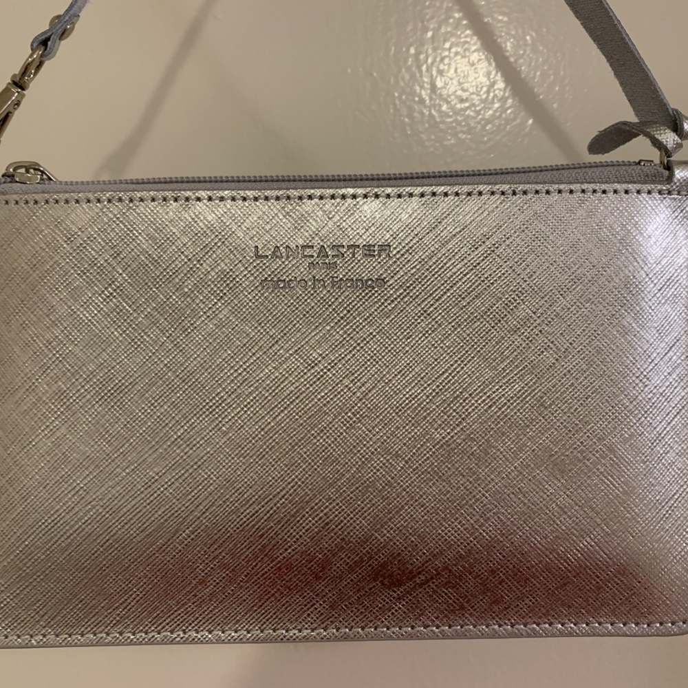 [New] Lancaster Paris Pur Saffiano Leather Silver